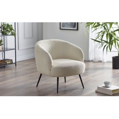 Julian Bowen Gigi Boucle Accent Chair - Ivory Julian Bowen Gigi Boucle Accent Chair - Ivory