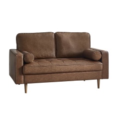 Julian Bowen Henley 2 Seater Sofa - Brown Faux Leather