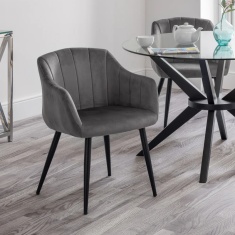 Julian Bowen Hobart Scalloped Dining Chair - Grey