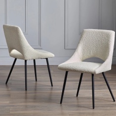 Julian Bowen Iris Boucle Dining Chair - Ivory