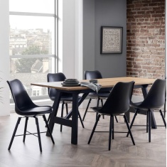 Julian Bowen Kari Dining Chair - Black Seat & Black Legs