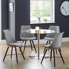 Julian Bowen Kari Dining Chair - Grey Seat & Black Legs