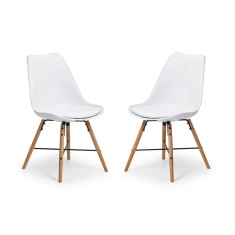 Julian Bowen Kari Dining Chair - White Seat & Oak Legs
