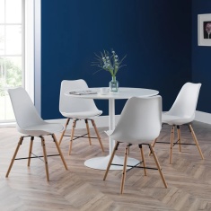 Julian Bowen Kari Dining Chair - White Seat & Oak Legs