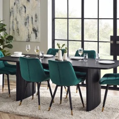 Julian Bowen Louis Fluted Extending Dining Table - Black