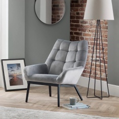 Julian Bowen Lucerne Velvet Chair - Grey