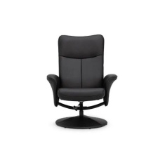 Julian Bowen Lugano Recliner & Stool With Covered Base - Black