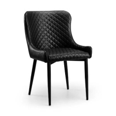Julian Bowen Luxe Faux Leather Dining Chair - Black