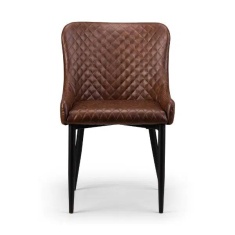 Julian Bowen Luxe Faux Leather Dining Chair - Brown
