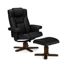 Julian Bowen Malmo Swivel Recliner & Stool Black