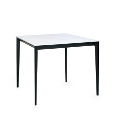 Julian Bowen Miami Square Stone Top Dining Table - White Marble