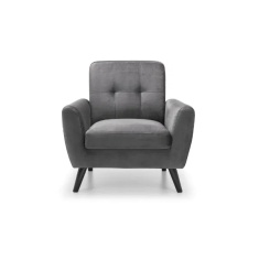 Julian Bowen Monza Chair - Dark Grey Velvet