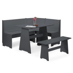 Julian Bowen Newport Corner Dining Set With Storage Bench - Anthracite