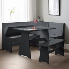 Julian Bowen Newport Corner Dining Set With Storage Bench - Anthracite