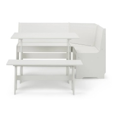 Julian Bowen Newport Corner Dining Set With Storage Bench - Surf White