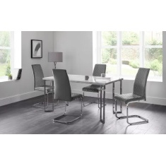 Julian Bowen Positano Dining Table - Marble & Chrome