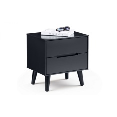 Julian Bowen Alicia 2 Drawer Bedside - Anthracite