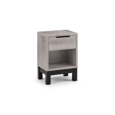 Julian Bowen Bali 1 Drawer Bedside - Grey Oak