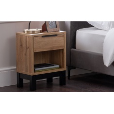 Julian Bowen Bali 1 Drawer Bedside - Light Oak