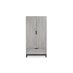 Julian Bowen Bali 2 Door 1 Drawer Wardrobe - Grey Oak