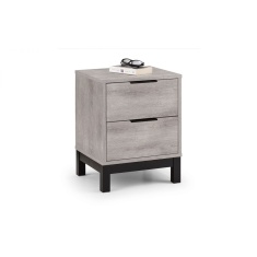 Julian Bowen Bali 2 Drawer Bedside - Grey Oak