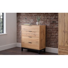 Julian Bowen Bali 4 Drawer Chest - Light Oak