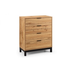 Julian Bowen Bali 4 Drawer Chest - Light Oak