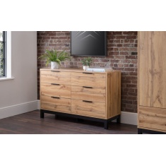 Julian Bowen Bali 6 Drawer Wide Chest - Light Oak