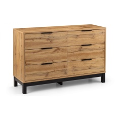 Julian Bowen Bali 6 Drawer Wide Chest - Light Oak