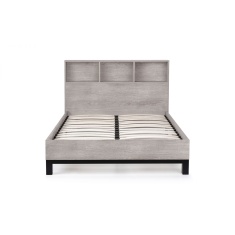 Julian Bowen Bali Bedframe with Bookcase Headboard - Grey Oak