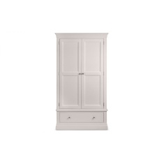 Julian Bowen Clermont 2 Door 1 Drawer Wardrobe - Light Grey