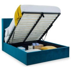 Julian Bowen Langham Scalloped Headboard Storage Bed - Teal