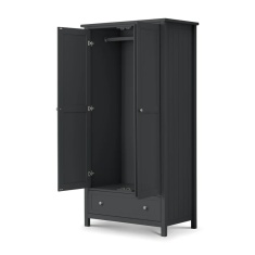 Julian Bowen Maine 2 Door Combination Wardrobe - Anthracite