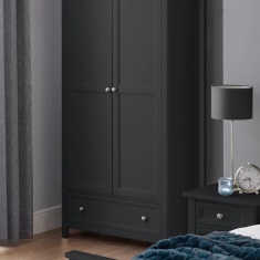 Julian Bowen Maine 2 Door Combination Wardrobe - Anthracite