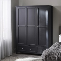 Julian Bowen Maine 3 Door Combination Wardrobe - Anthracite