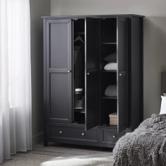 Julian Bowen Maine 3 Door Combination Wardrobe - Anthracite