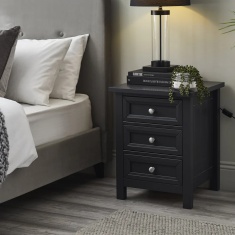 Julian Bowen Maine 3 Drawer Bedside - Anthracite