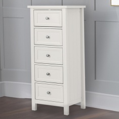 Julian Bowen Maine 5 Drawer Tall Chest - Surf White