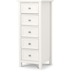 Julian Bowen Maine 5 Drawer Tall Chest - Surf White