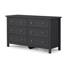 Julian Bowen Maine 6 Drawer Wide Chest - Anthracite