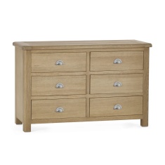 Julian Bowen Memphis 6 Drawer Wide Chest - Limed Oak