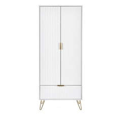 Julian Bowen Murano 2 Door 1 Drawer Wardrobe - Matt White