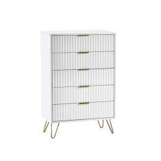 Julian Bowen Murano 5 Drawer Chest - Matt White