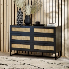 Julian Bowen Padstow 6 Drawer Chest - Black Julian Bowen Padstow 6 Drawer Chest - Black