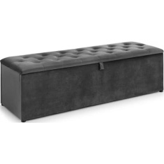 Julian Bowen Ravello Blanket Box - Dark Grey Velvet