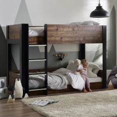 Julian Bowen Solomon Bunk Bed - Rustic & Black