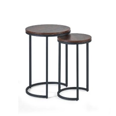 Julian Bowen Tribeca Round Nesting Side Tables - Walnut