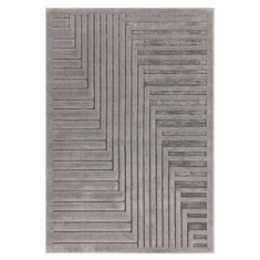 Asiatic Valley Connection Geometric 3D Rug - Charcoal Asiatic Valley Connection Geometric 3D Rug - Charcoal