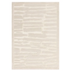 Asiatic Valley Path Geometric 3D Rug - Ivory