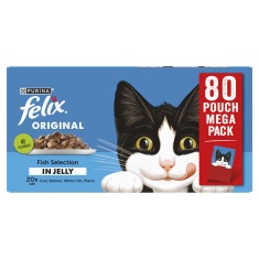Felix Original Fish Selection in Jelly Wet Cat Food - 80 x 85g Felix Original Fish Selection in Jelly Wet Cat Food - 80 x 85g